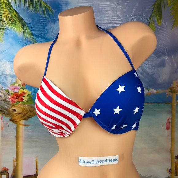 Joe Boxer Other - ! Flag stars & stripes swim bikini push-up top